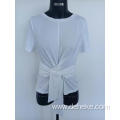 Emaciated White Women's Solid Belt Tshirt